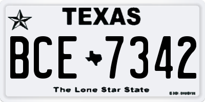 TX license plate BCE7342
