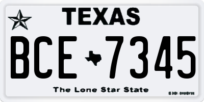 TX license plate BCE7345