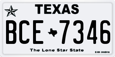 TX license plate BCE7346