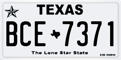 TX license plate BCE7371