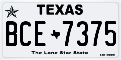 TX license plate BCE7375