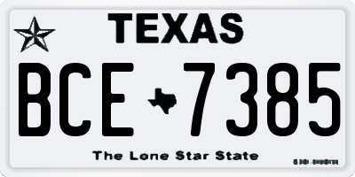 TX license plate BCE7385