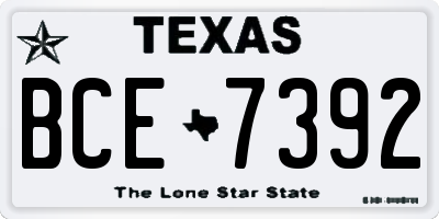 TX license plate BCE7392