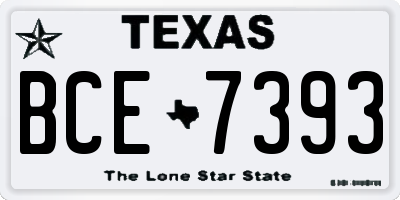 TX license plate BCE7393