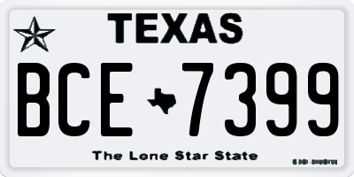 TX license plate BCE7399
