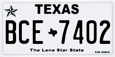 TX license plate BCE7402