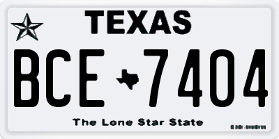 TX license plate BCE7404