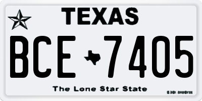 TX license plate BCE7405