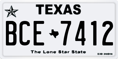 TX license plate BCE7412