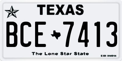 TX license plate BCE7413