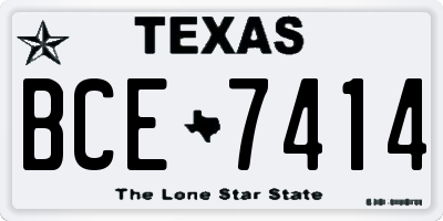TX license plate BCE7414