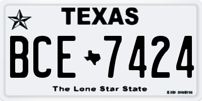 TX license plate BCE7424