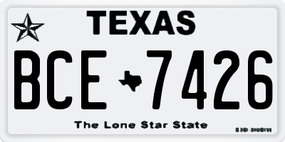 TX license plate BCE7426