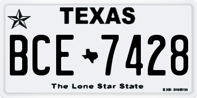 TX license plate BCE7428