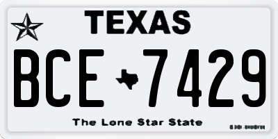 TX license plate BCE7429