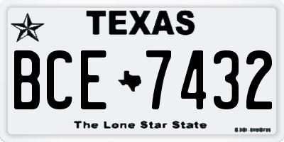 TX license plate BCE7432