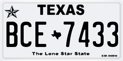 TX license plate BCE7433
