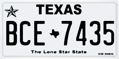 TX license plate BCE7435
