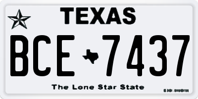 TX license plate BCE7437