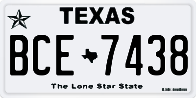 TX license plate BCE7438