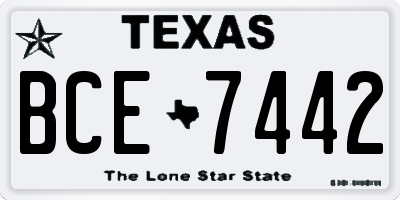 TX license plate BCE7442