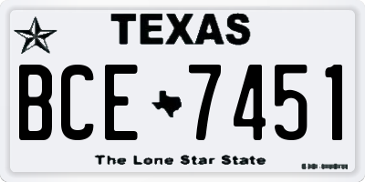 TX license plate BCE7451