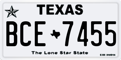 TX license plate BCE7455
