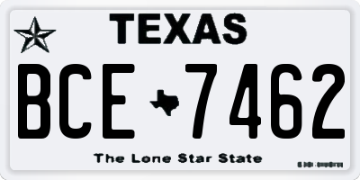 TX license plate BCE7462