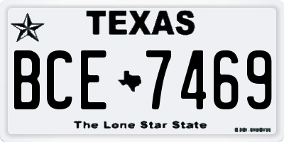 TX license plate BCE7469