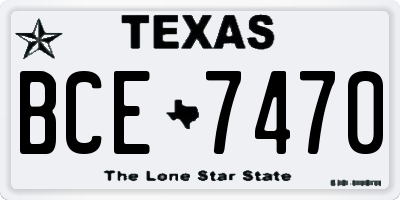 TX license plate BCE7470