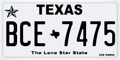 TX license plate BCE7475
