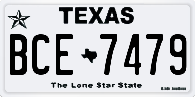 TX license plate BCE7479