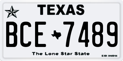 TX license plate BCE7489