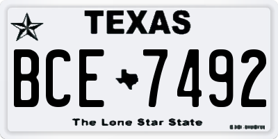 TX license plate BCE7492
