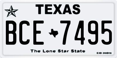 TX license plate BCE7495