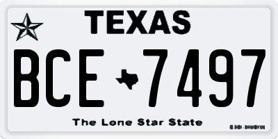 TX license plate BCE7497