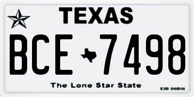 TX license plate BCE7498