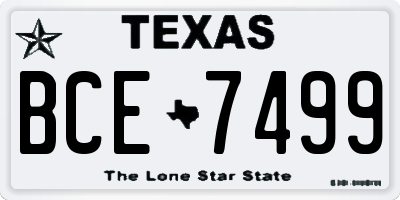 TX license plate BCE7499