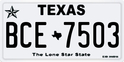 TX license plate BCE7503
