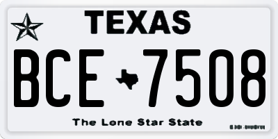 TX license plate BCE7508
