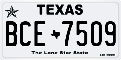 TX license plate BCE7509