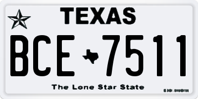 TX license plate BCE7511