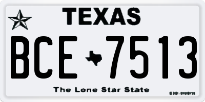 TX license plate BCE7513