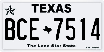 TX license plate BCE7514