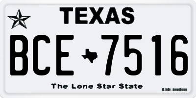 TX license plate BCE7516