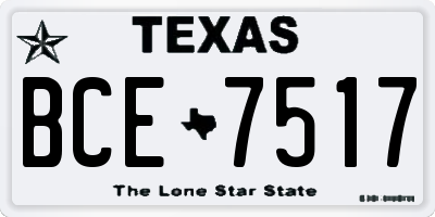 TX license plate BCE7517
