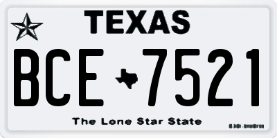 TX license plate BCE7521
