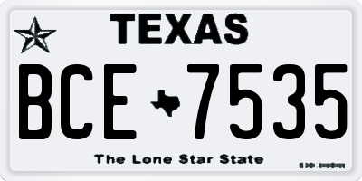 TX license plate BCE7535