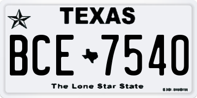 TX license plate BCE7540