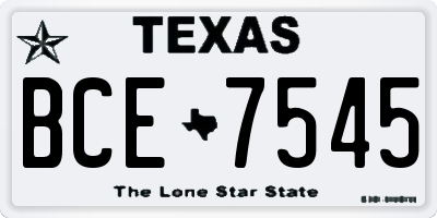 TX license plate BCE7545